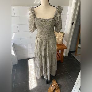 Tiered Midi Cottagecore Floral Dress